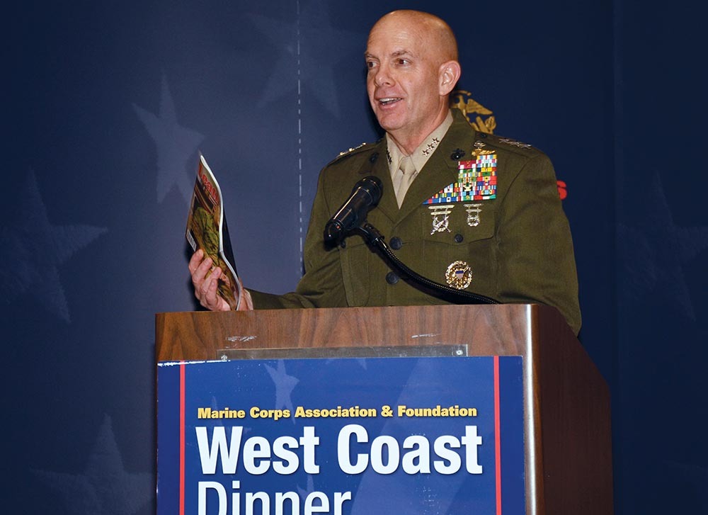 General Berger speaking at West Coast Dinner